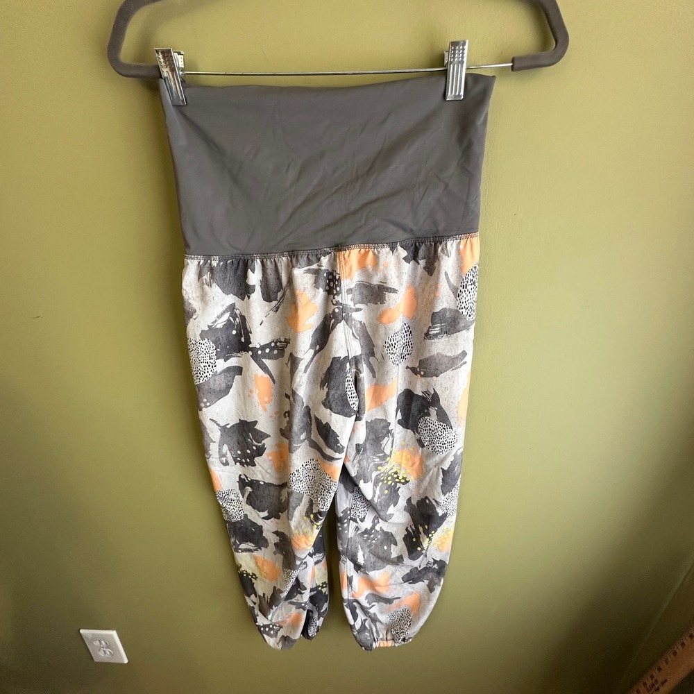 Lululemon Om Pant Abstract Pop Art Print Jogger Pants Grey Orange Yellow‎ Size 6 - Picture 4 of 11